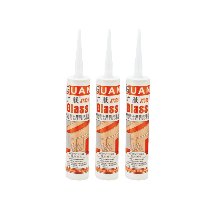 Guangjiao J7339 High-Grade Fast Siccatio Acidic Curionis Vitri Silicone Sealant